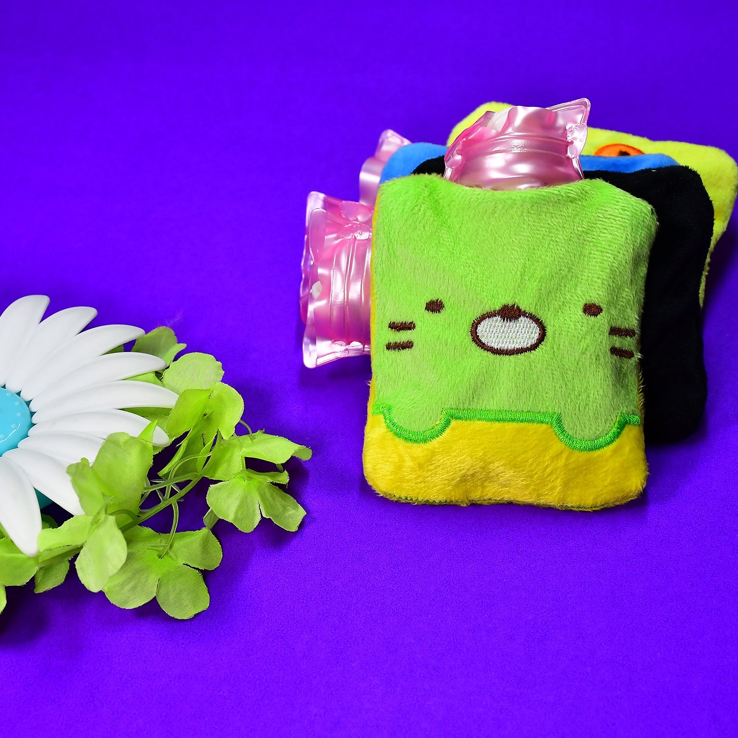 6514 Green Kitty small Hot Water Bag with Cover for Pain Relief, Neck, Shoulder Pain and Hand, Feet Warmer, Menstrual Cramps. DeoDap 6514 Green Kitty small Hot Water Bag with Cover for Pain Relief, Neck, Shoulder Pain and Hand, Feet Warmer, Menstrual Cramps. DeoDap